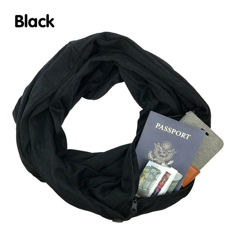Women's Multi-Functional Storage Zipper Scarf