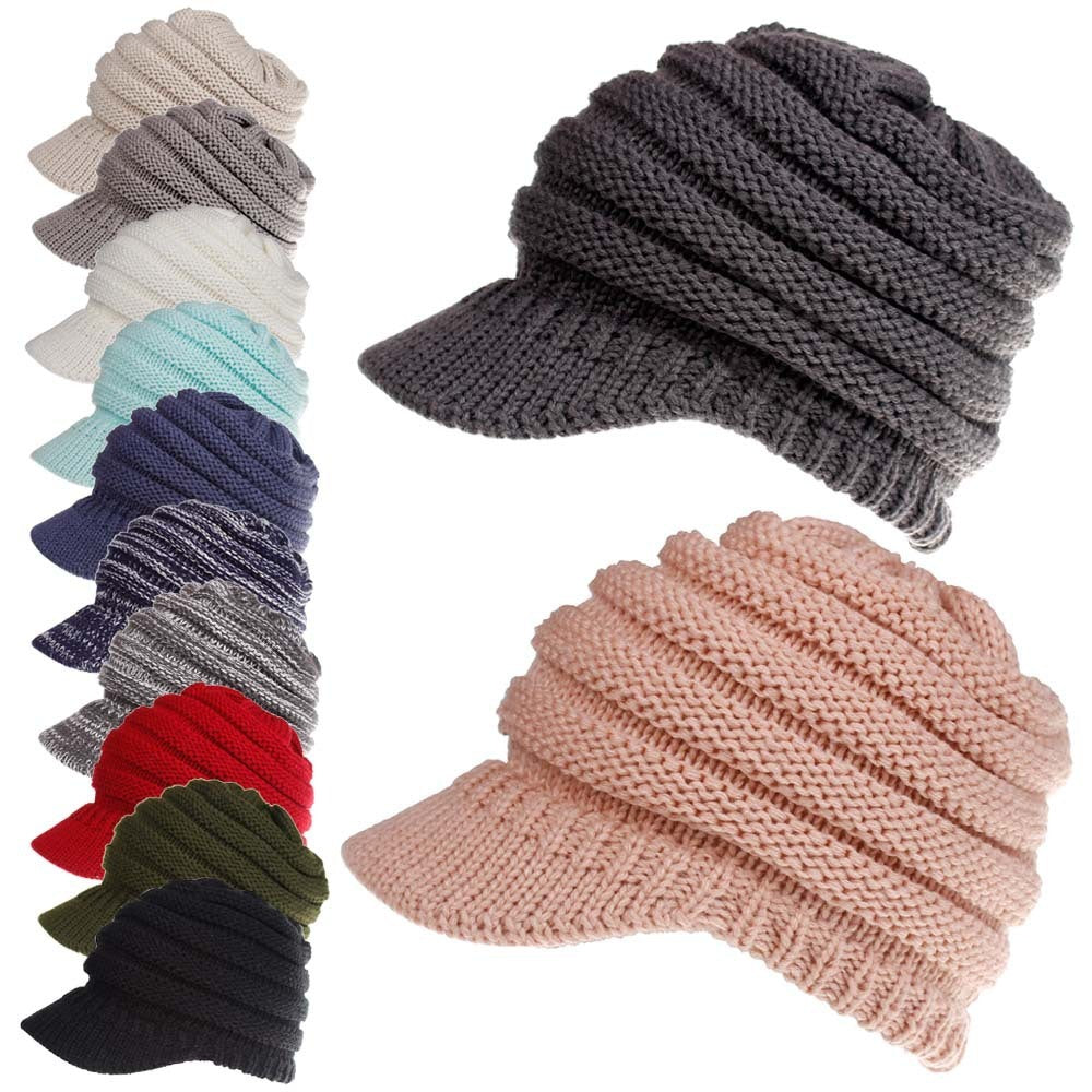 2x Women's Ponytail Beanie