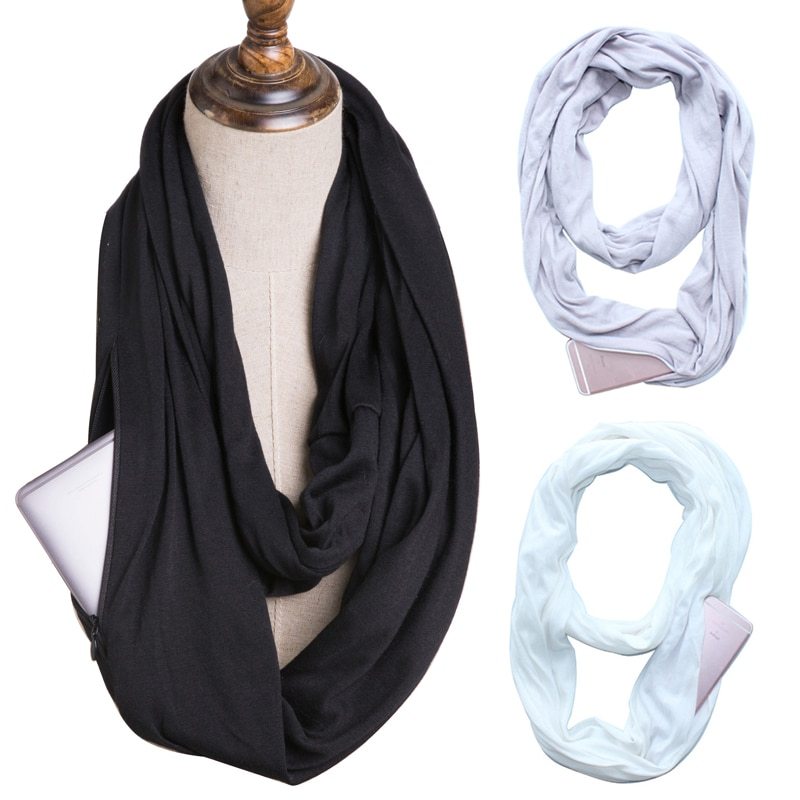 Women's Multi-Functional Storage Zipper Scarf