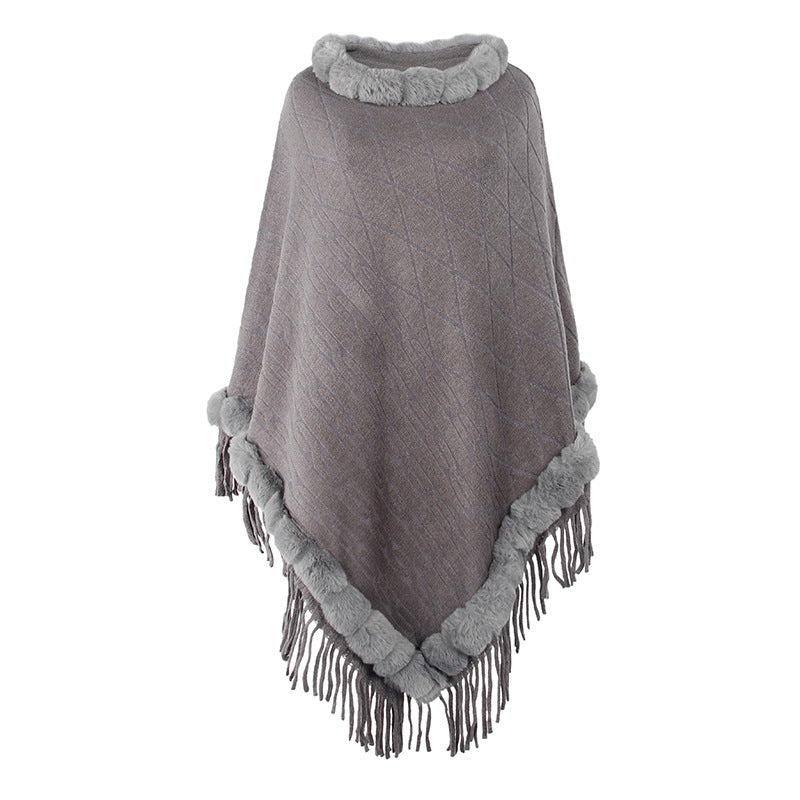 Women's Knitted Cape Shawl