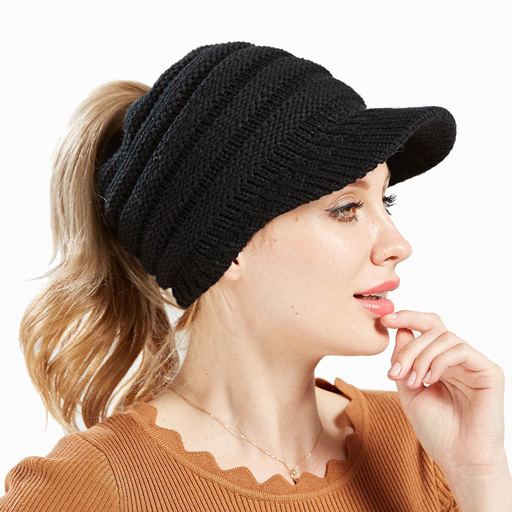 2x Women's Ponytail Beanie