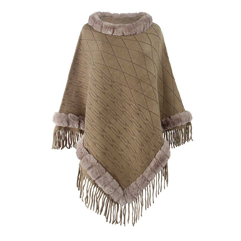 Women's Knitted Cape Shawl