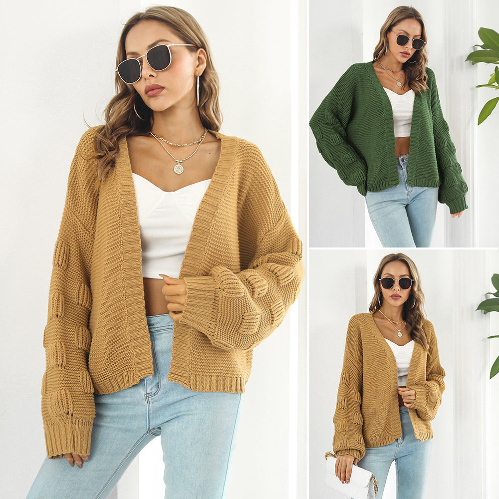 Puffy Sleeve Cardigan