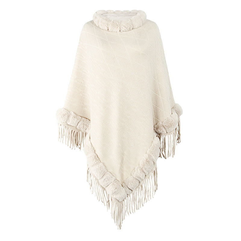 Women's Knitted Cape Shawl