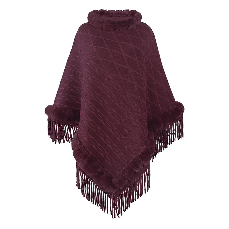 Women's Knitted Cape Shawl